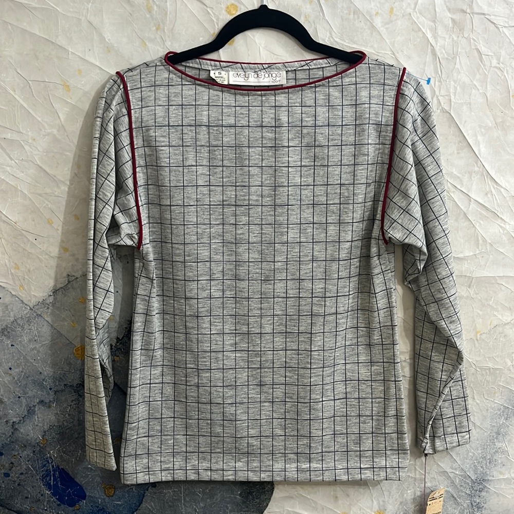 NWT Vintage Evelyn De Jonge checkered top sz S